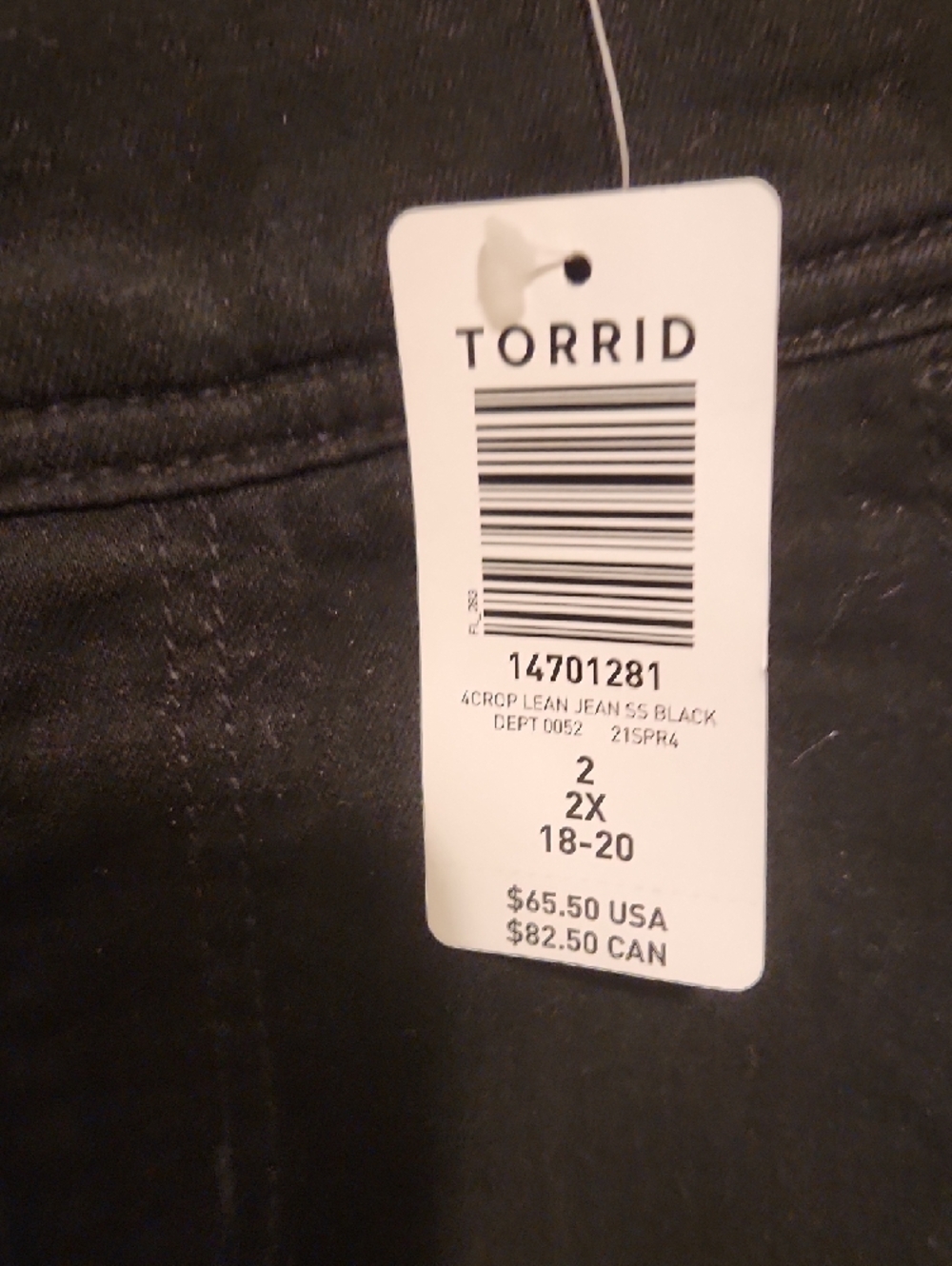 🔥Torrid Black Women's Lean Jean Capri Leggings - Picture 4 of 5